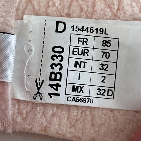 Simone Perele Luxurious Underwire Lace Bra 14B330 Scalloped Edge Pink Silver 32D - Picture 11 of 16